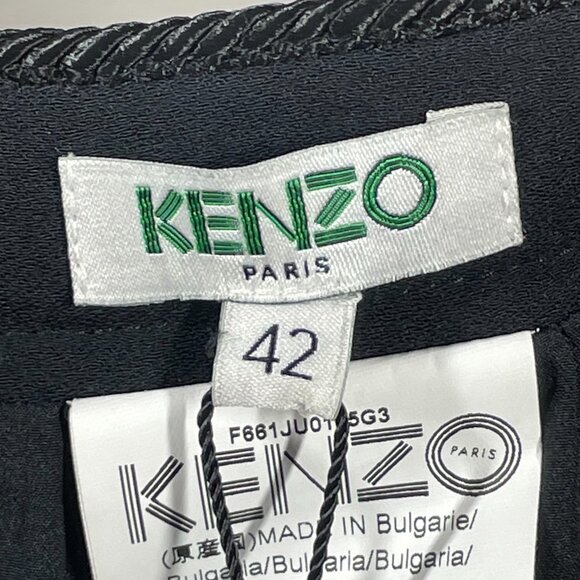 NEW Kenzo Skirt Womens 10 Large black purple floral midi designer - Picture 4 of 14